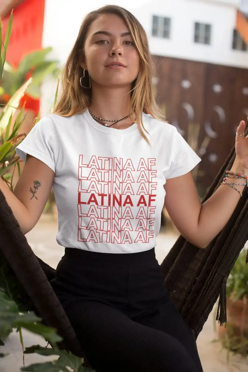 Skuggnas New Arrival Latina Af Shirt Latina Tee Latina clothing Women Fashion t shirts Short Sleeve Fashion Tops Drop Ship