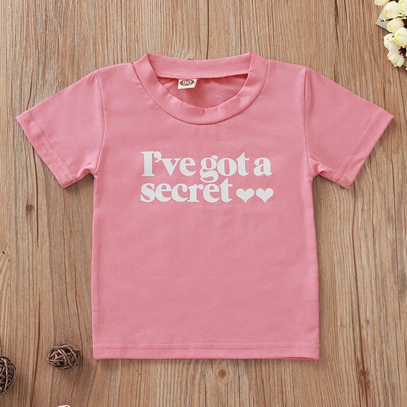 Toddler Little Girls Going to be Big Sister Cotton T-Shirt Clothes Short Sleeve Secret Letter Pink Tops Tee Outfit