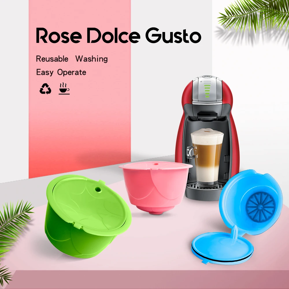 Reusable Dolci Gusto Dripper For Nescafe Dolce Gusto Rose Coffee Capsule Filters Refillable Tea Baskets