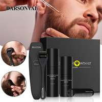 4 Pcs/Set Beard Growth Kit Men's Beard Growth Oil Nourishing Enhancer Beard Oil Beard Care With Comb Beard Roller Beard Oil