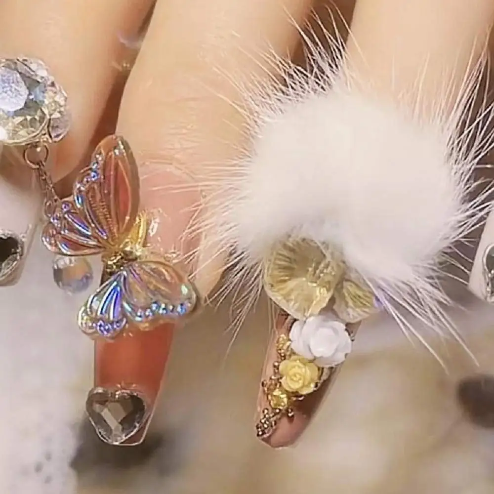 1 pz nuovo rimovibile carino staccabile 3D nail pom soffice palla morbida pom