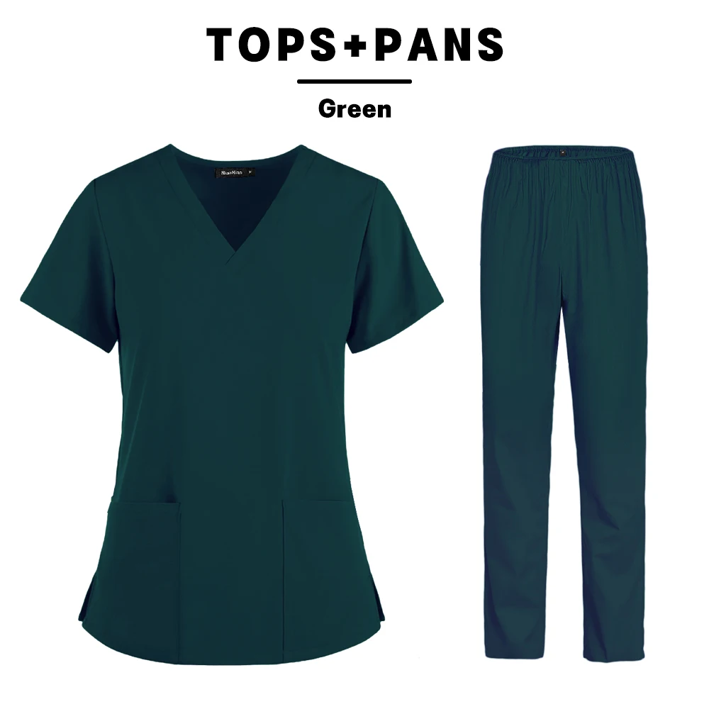 伸縮性のある医療服,看護パンツ,夏のユニフォーム,薄くて軽い生地,半袖