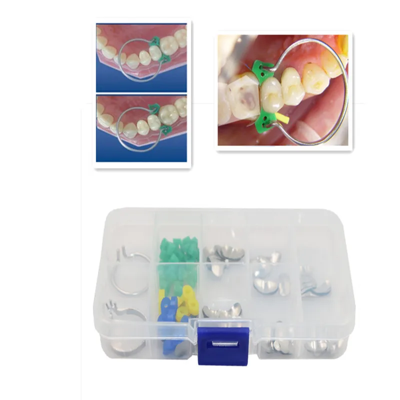 

100 шт./коробка Стоматологические секционные Контурные Матричные кольца с 40 шт. Дельта клиновидные силиконовые резиновые эластичные крепкие клиновидные стоматологические инструменты