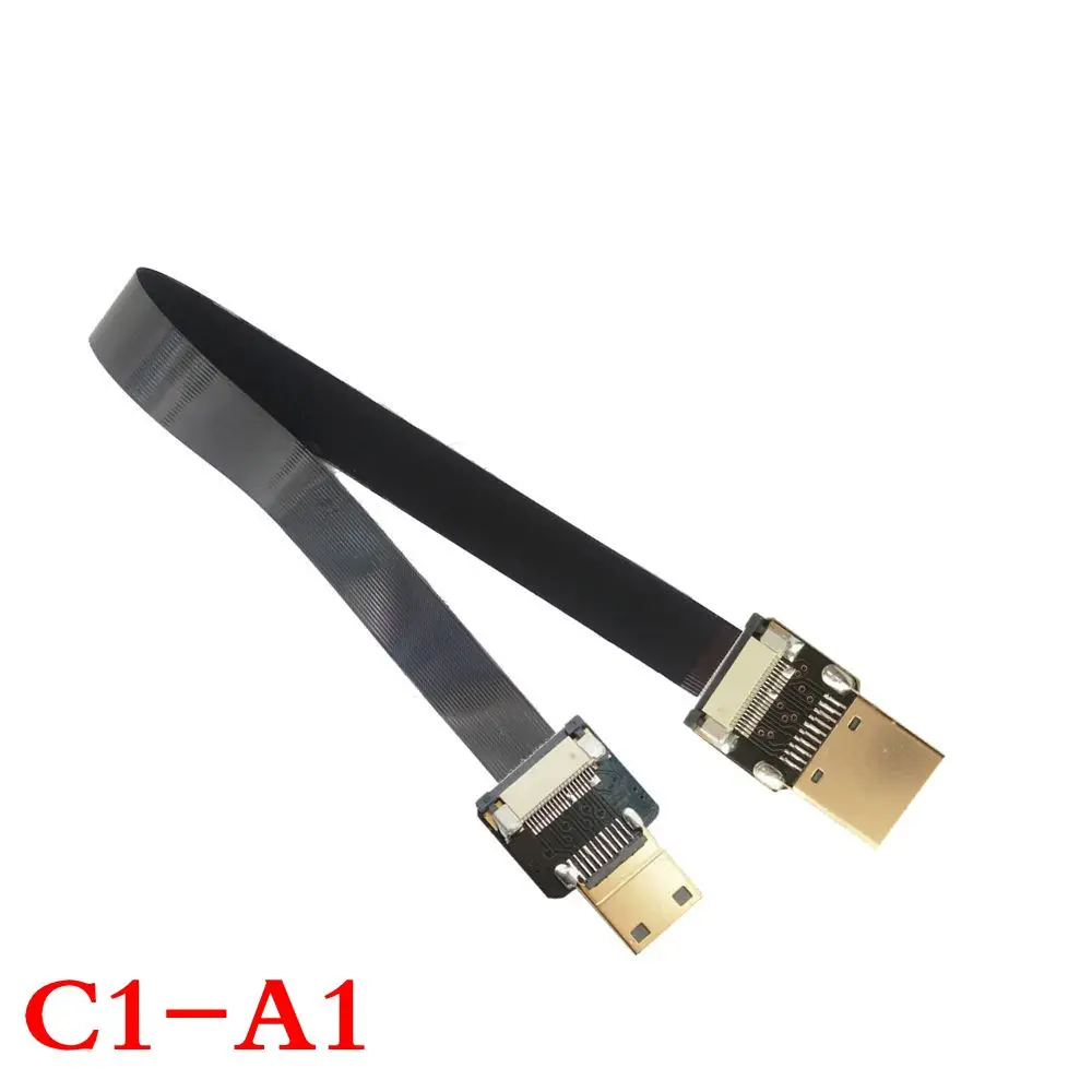 90 Degree Angled FPV HDMI-compatible Male to Mini-HDMI Male FPC Flat Cable for Multicopter Aerial Photography