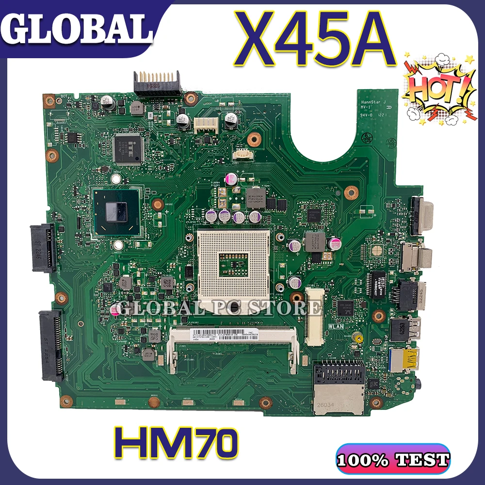 

KEFU For ASUS laptop motherboard X45A X45 mainboard 100% test OK HM70