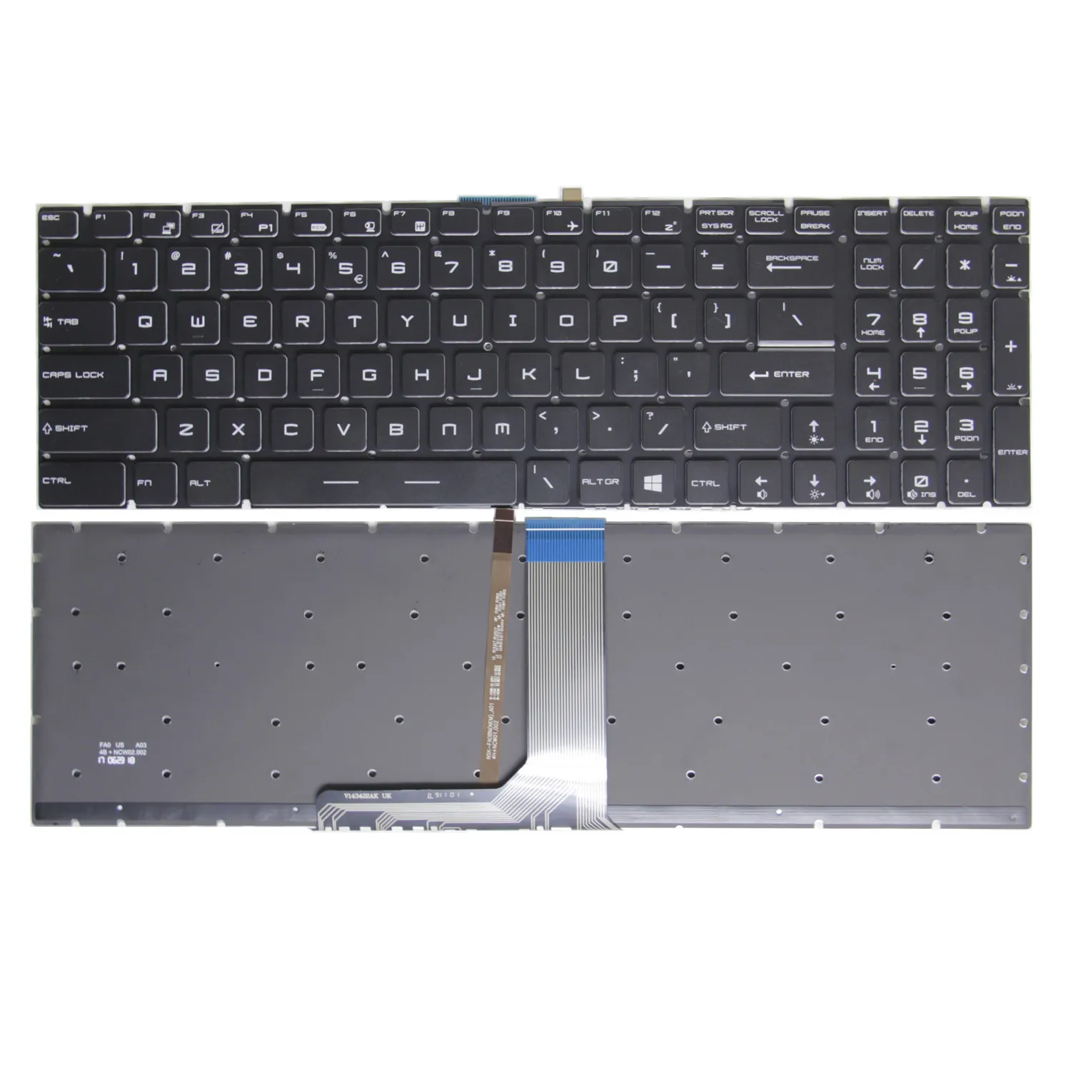 100%New Original US For MSI MS-1795 16P5 1799 1796 16K2 1792 1795 1782 17F4 17E7 Alpha15 A3DD GP65 GE75 GP75 Keyboard