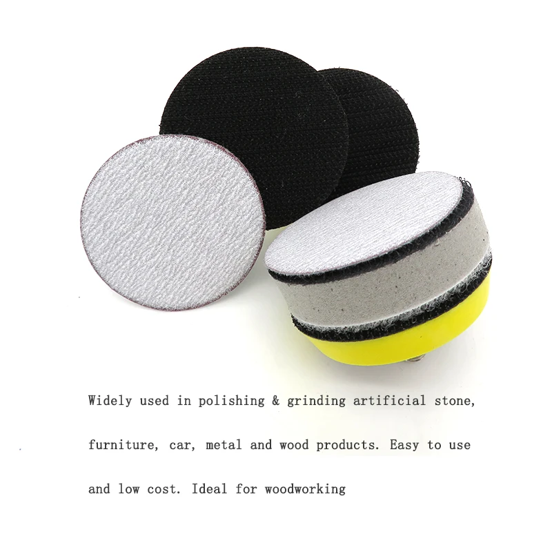 100PCS 2 Inch 50mm Sanding Discs Hook & Loop White Dry Grinding Abrasive Sandpaper 60 to 1200 Grit for Wood Metal Car Sanding