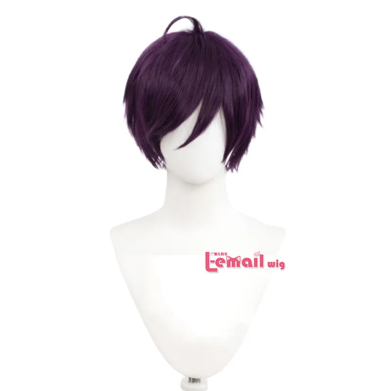 L-email wig 30cm Short Cosplay Wigs Pink Blonde Red Black White Men Wig with Bangs Heat Resistant Synthetic Hair Party 20 Colors