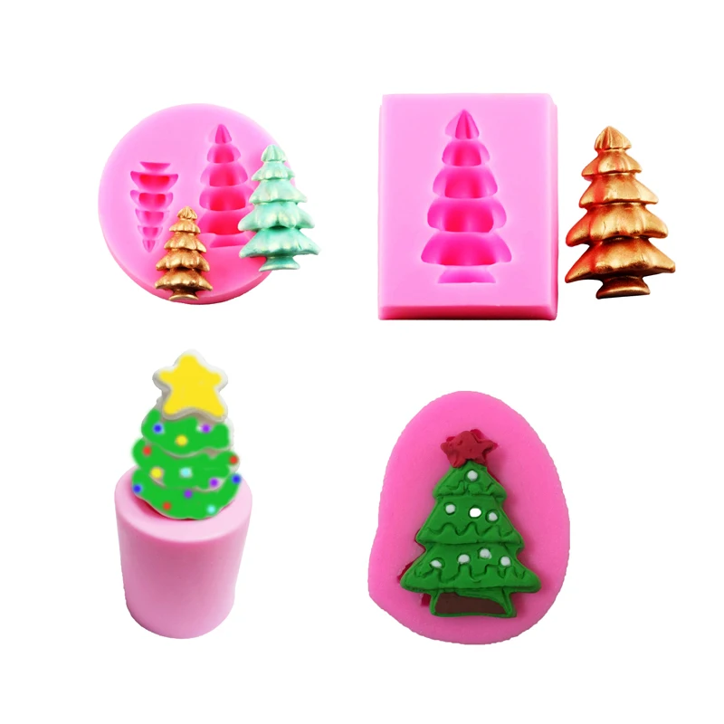 

Christmas Two Snow Tree Chocolate Cooking Tools Silicone Mold For Baking Fondant Sugar Of Cake Decorating Kitchen Accessories
