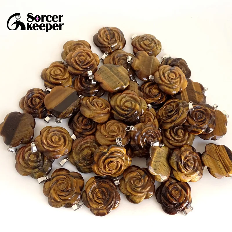 Hand Carved Natural Iron Tiger Eye Amulet Lucky Women Cute Pendant Necklace Fashion Crystal Jewelry 1PCS BF527