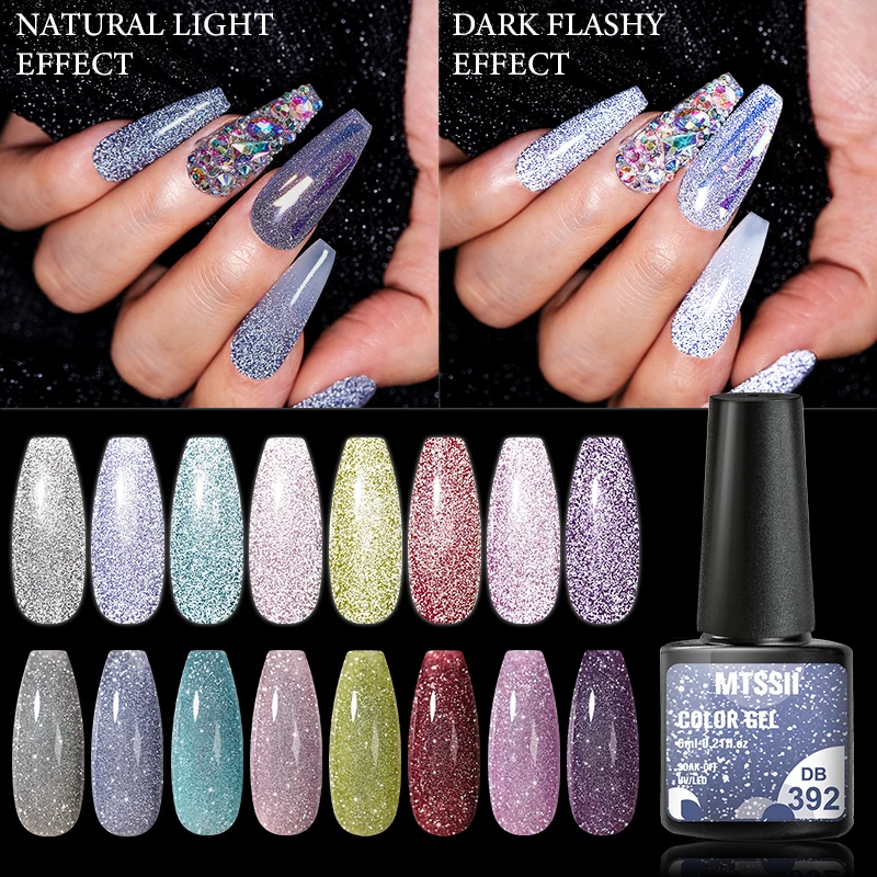 Mtssii 24/60/66 Stuks Pure Kleur Gel Nagels Polish Set Doorweekt Uv Glitter Gel Vernis Semi Permanente Basis Top Matte Nagellakken