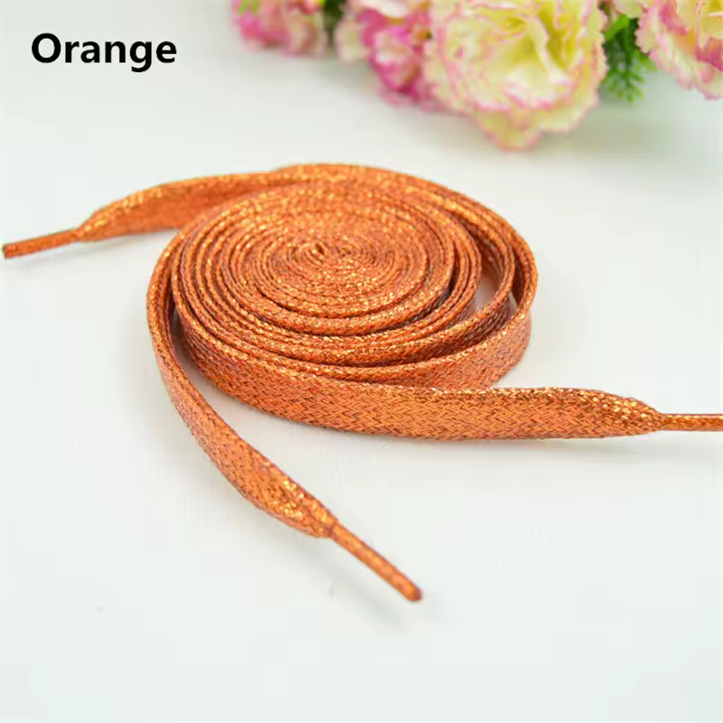 1 cm Width Colorful Lurex Shoelaces Trendy Bright Colorful Fall Winter Shoelaces Sneaker White Casual Sports Leather Shoes Laces - Image 9