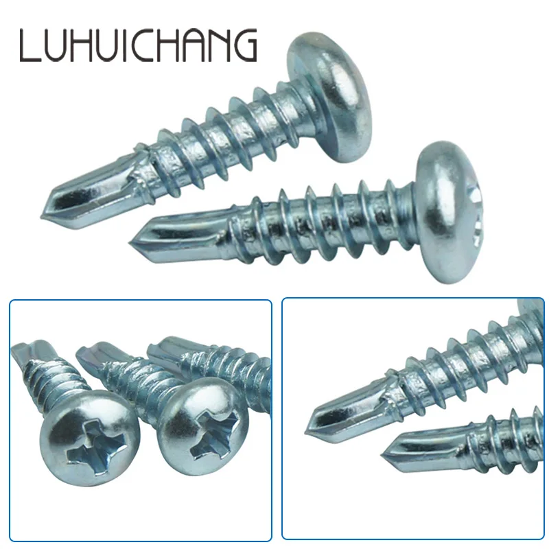 LUHUICHANG 10 pz M4.2 M4.8 dimensioni viti autofilettanti viti zincate viti a testa bombata da incasso a croce per legno