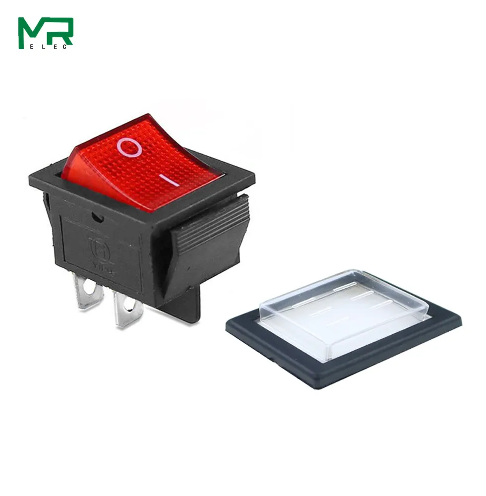 KCD4 1PCS Rocker Switch Power Switch+ transparent waterproof soft sealing cap ON-OFF 4 Pin 16A 250VAC/ 20A 125VAC