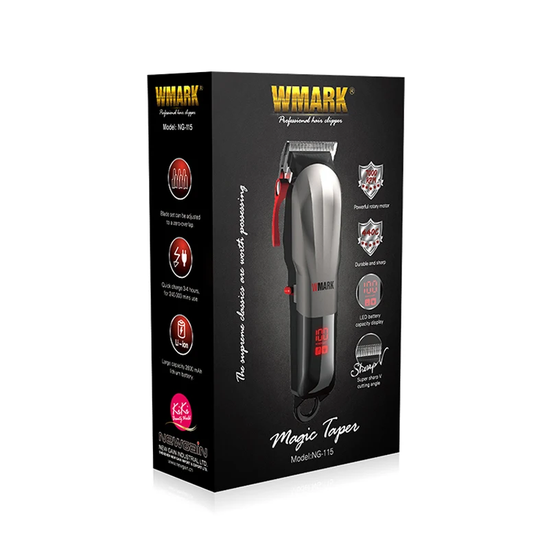 2021 WMARK NG-115 New Rechargeable Hair Clipper Cord & cordless Hair Trimmer  Hair Cutting machine With LED Battery Display