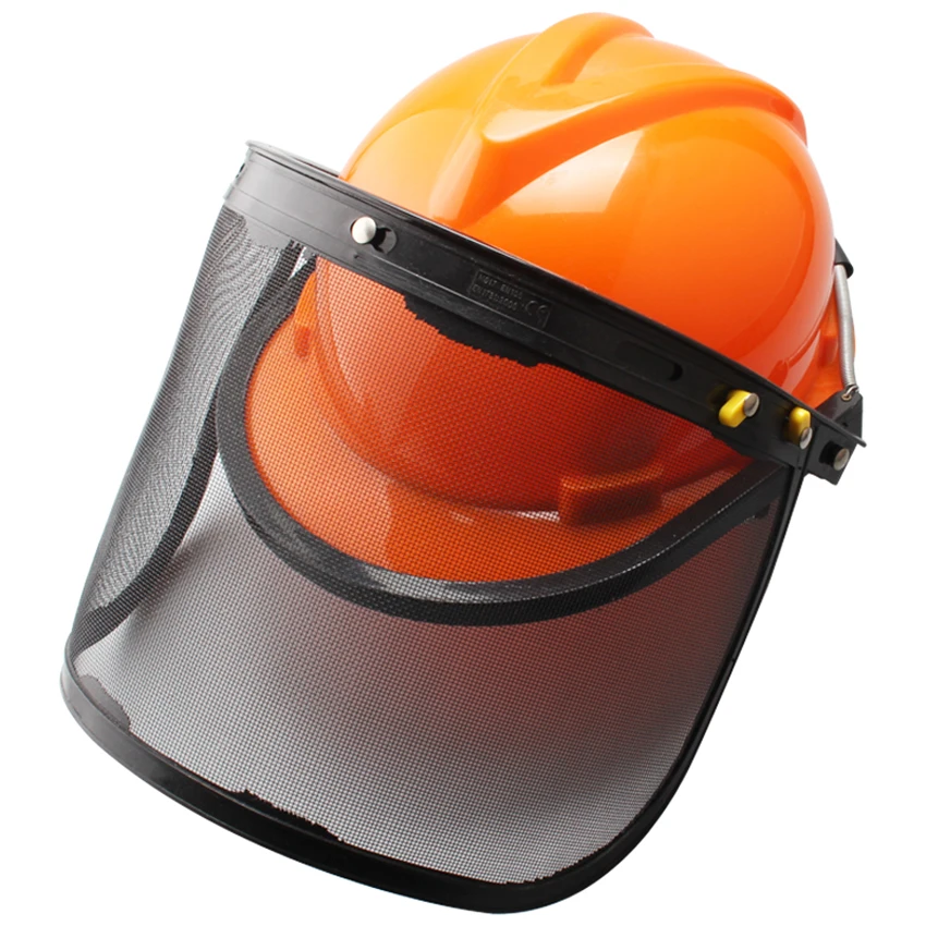 Forestry Safety Helmet with Wire Mesh Protective hat, Chain Saw Helmet Forest Head Protection Helmet Heavy Duty Hard Hat