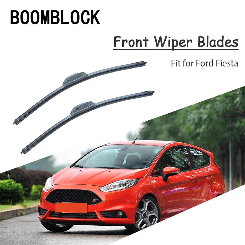 BOOMBLOCK 2pcs Car Accessories Windscreen Rubber Original Wiper Blades Arm Kit For Ford Fiesta MK6 MK7 2018 2017 2016-2002