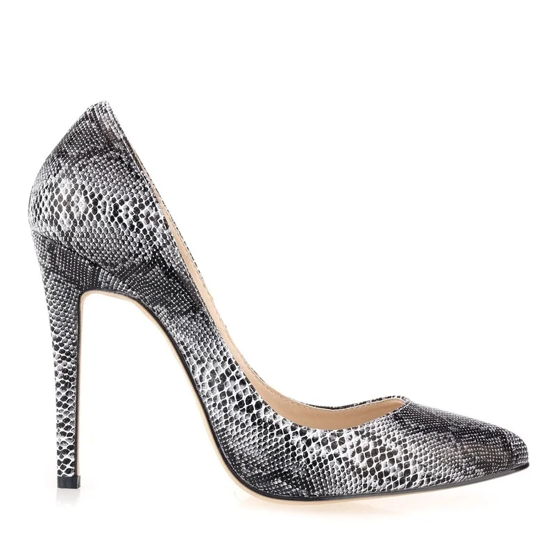 Classic Sexy Pointed Toe High Heels Women Pumps Shoes Faux Snake Print Wedding Party   Pattern Shoe 302-1PA