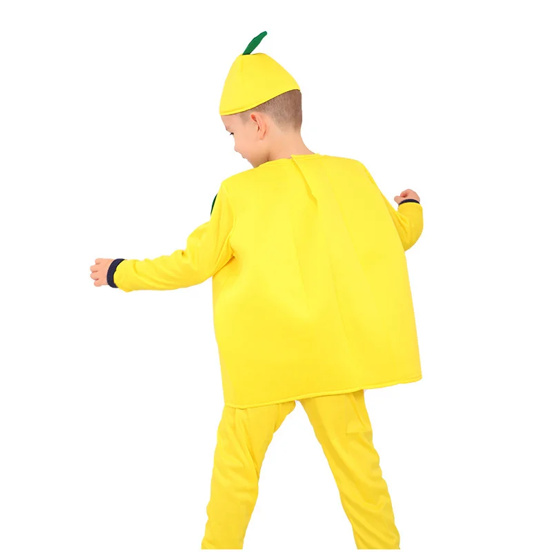 Nieuwe Leuke Kind Kinderen Lemon Fruit Cosplay Kostuums Voor Jongens Meisjes Halloween Carnaval Party Stage Performance Kostuum