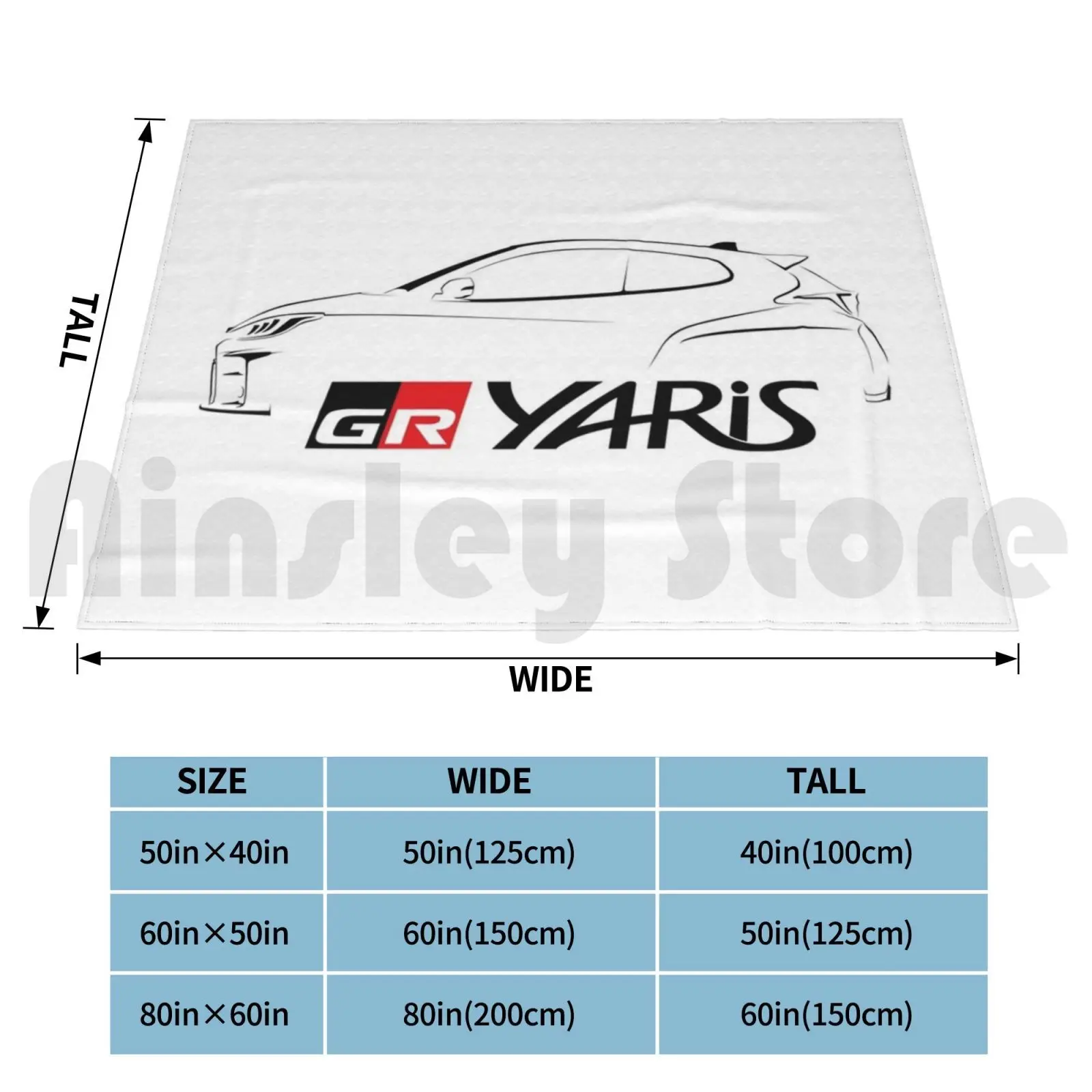 Gr Yaris Silhouette-Black Blanket Super Soft Warm Light Thin Gazoo Racing Gr Yaris Gr Yaris Wrc Rallye Rally