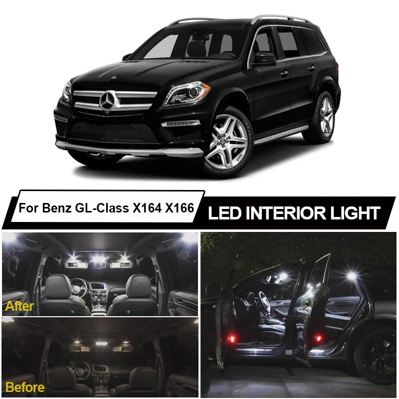 

Canbus LED Interior Map Dome Trunk Door Light Kit For Mercedes Benz MB GL Class X164 X166 GL450 GL500 GL550 Car Lamp Accessories