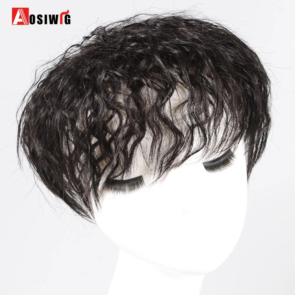 

AOSIWIG Top Hair Piece Curly Hair Overhead Replacement Clip in Hair Closure Hair Synthetic Natural Fake Hairpieces for Women