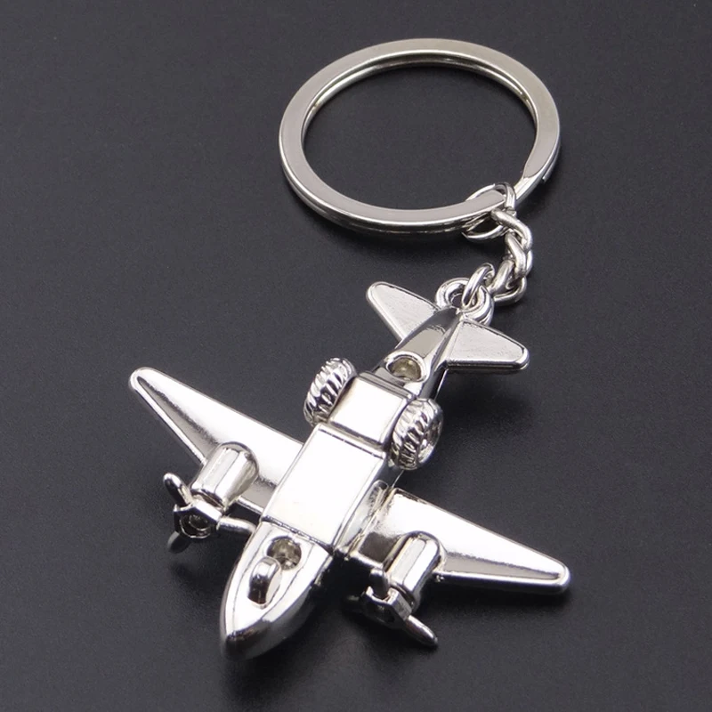 2023 New Creative Alloy Airplane model Keychain Fighter Men Women Bag Key pendant Small Gift Metal Aircraft Key ring