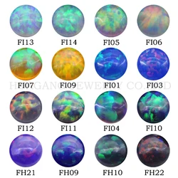 Opal Loose Lab Created Gemstone Round Shape Flat Base Stone Cabochon Created Beads For Jewelry Making 3mm-8mm