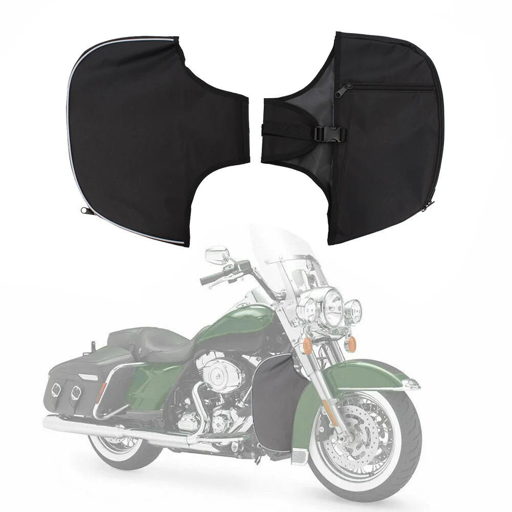 Motorcycle Soft Lowers Elephant Ears Leg Warmer Bag Chaps W/ Storage For Harley Touring Electra Street Trike Road King 1998-2020