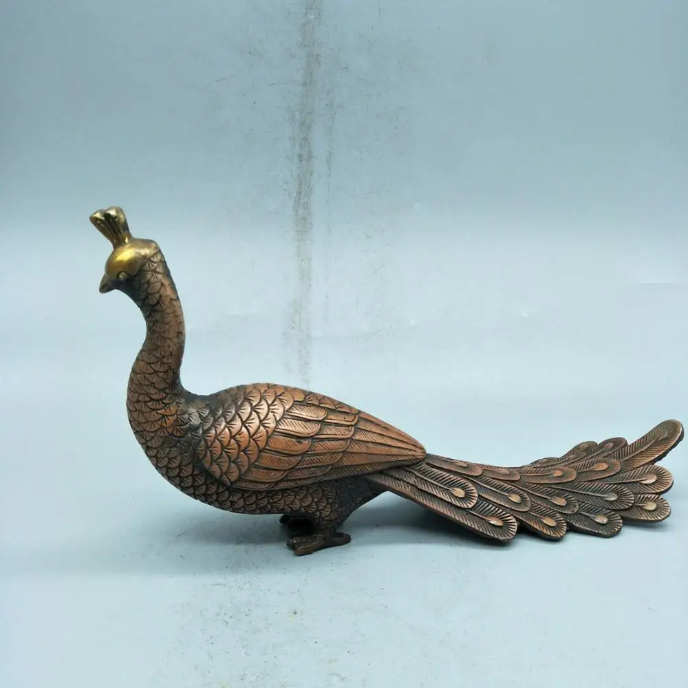 

Exquisite antique copper Peacock home decoration
