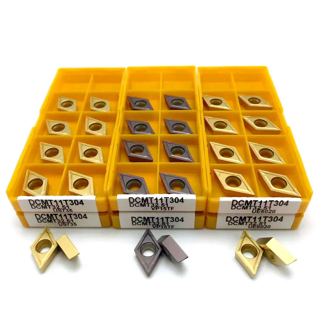 Токарный резец DCMT11T304 VP15TF US735 UE6020, твердосплавная пластина, режущий инструмент, токарная пластина DCMT11T304
