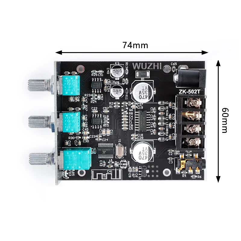 ZK-502MT 2*50W ซับวูฟเฟอร์เครื่องขยายเสียง2.0 Channel High Power เครื่องขยายเสียงระบบเสียงสเตอริโอ AUX Bass Treble AMP