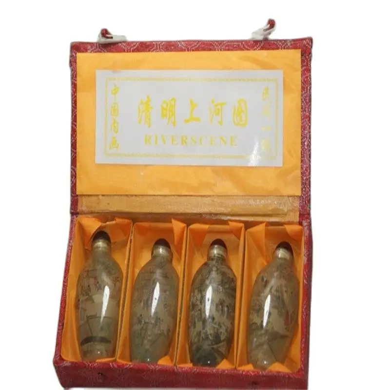 

China Old Beijing Snuff Bottle, Built-In Painting Along the River During the Qingming Festival A Suit Of 4