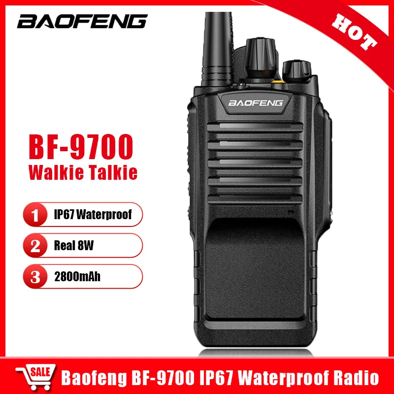 Imagem -02 - Baofeng-walkie Talkie Impermeável Bf-9700 8w Ip67 Uhf400520mhz Carga 2800mah Bateria Li-ion Rádio Bidirecional Novo