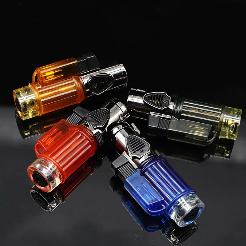 Triple Torch Lighter Powerful Jet Butane Pipe Cigar Lighter Portable Spray Gun Gas 1300 C Windproof Outdoor Gadgets For Man