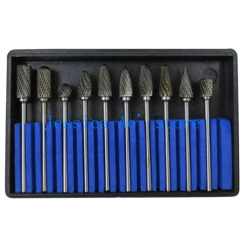 10pcs 2.35x6mm Wood Carving Bits Electric Mill Rotary File Metal Carving Tools Electric Grinder Engraving Bits Router Wood