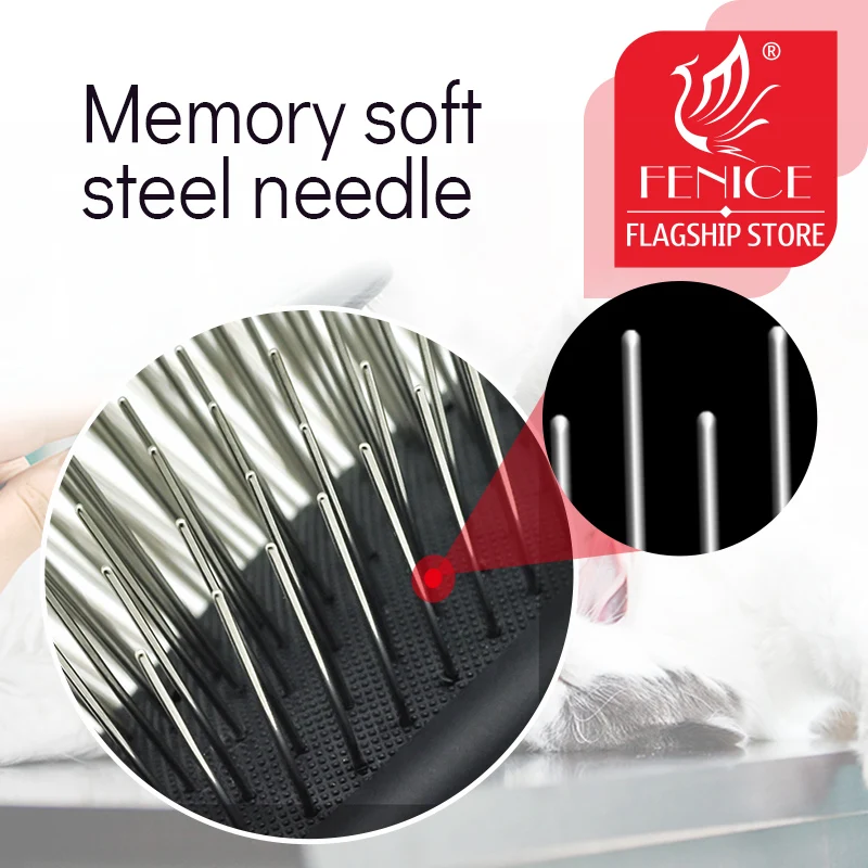 Fenice-Professional Massage Comb for Dogs and Cats, Pet Hair Brush, Air Cushion Combs, Dog Remover, Rake Comb, Shedding Tools