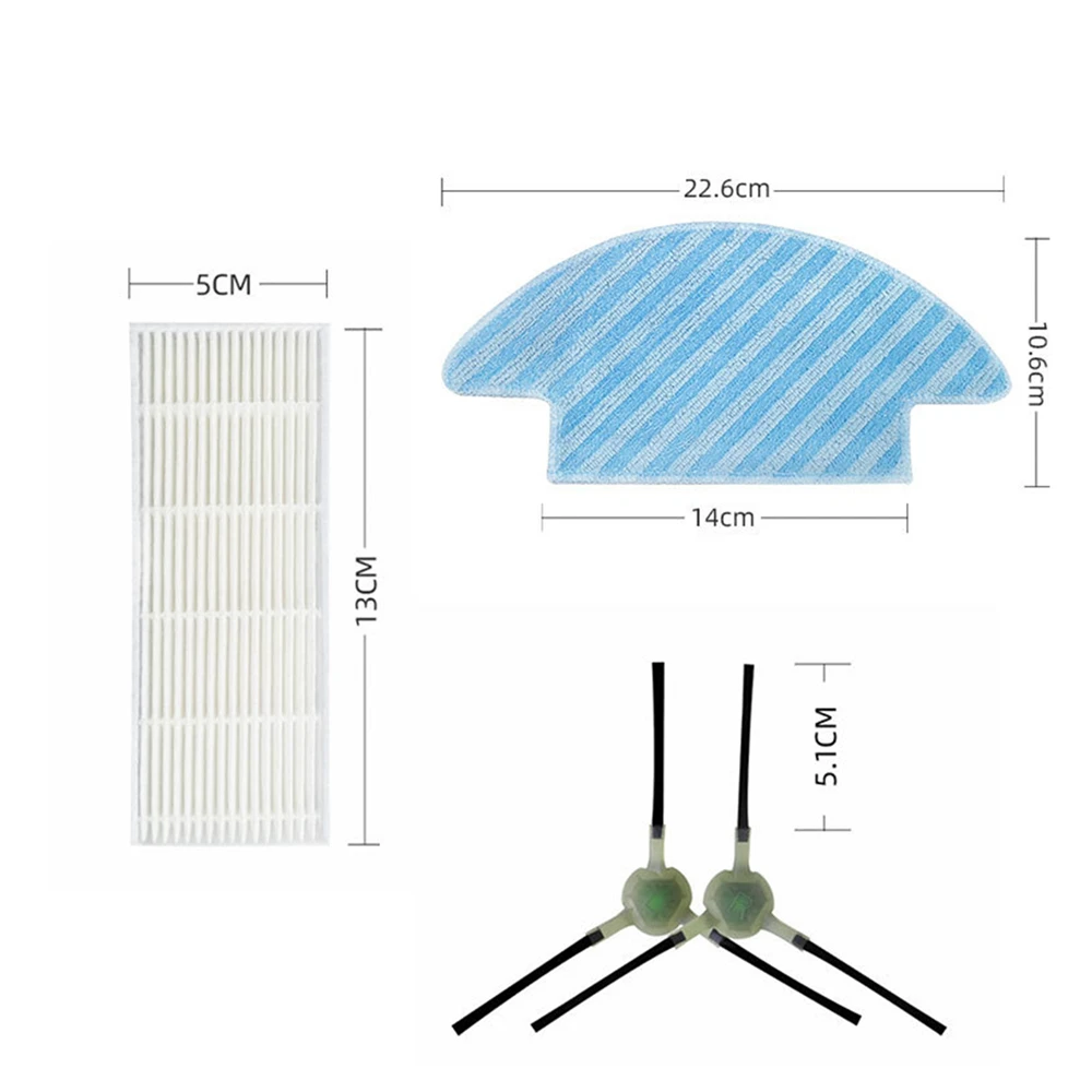Sostituzione 4 filtri HEPA 4 fogli di stoffa Mop 6 spazzole laterali per parti di aspirapolvere Robot sinistro M210 M210S M210B M213