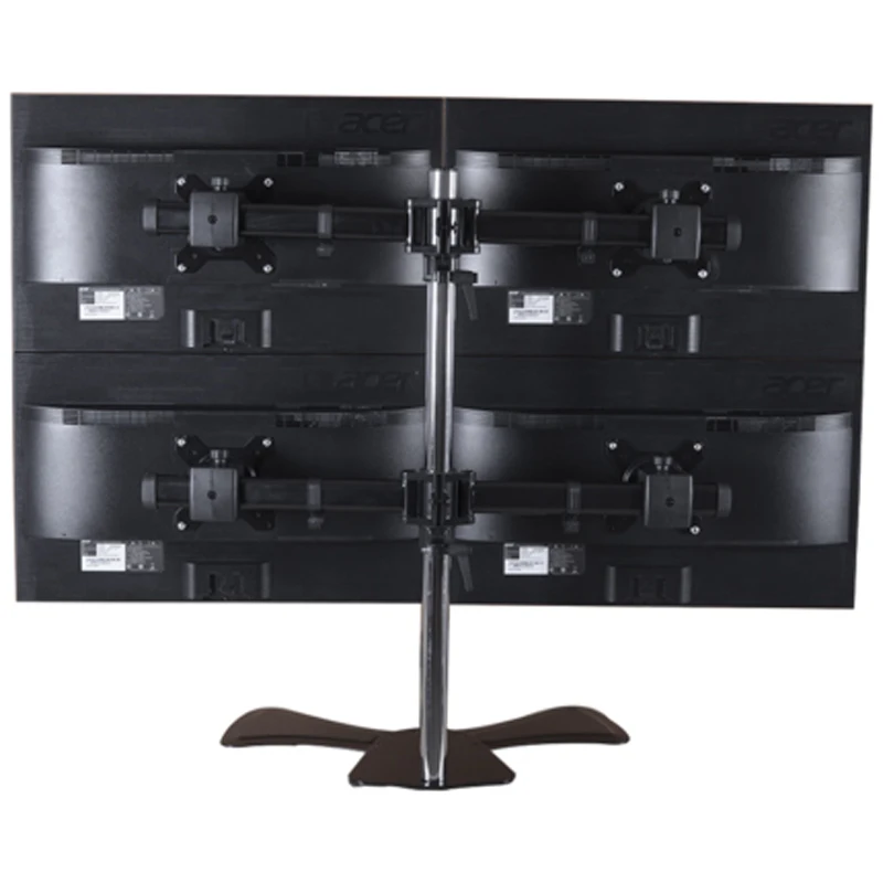 four screen 27inch lcd tv table mount monitor desk three support Led bracket lcd holder