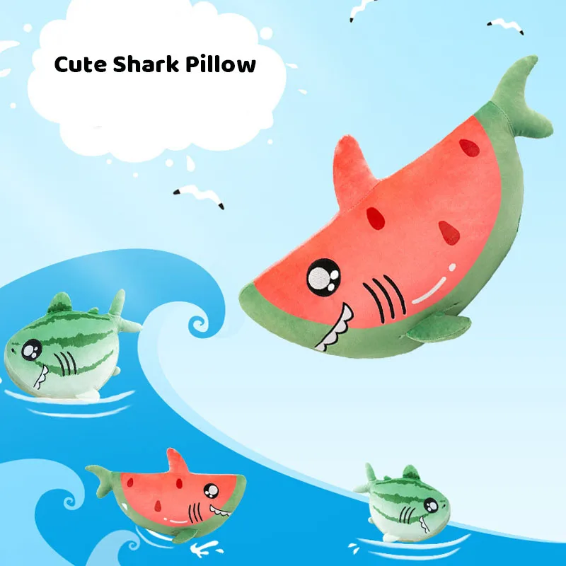 Cartoon Shark Plush Soft Toys Pillow Doll Cute Animal Stuffed Dolls Sofa Chair Cushion Room Decoration Children Kids Gifts