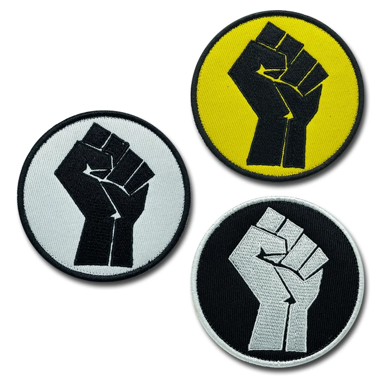 Faust festigkeit qualität Patch hohe qualität Bestickt Kreativität Abzeichen Haken und Schleife Armband 3D Stick auf Jacke Rucksack Aufkleber