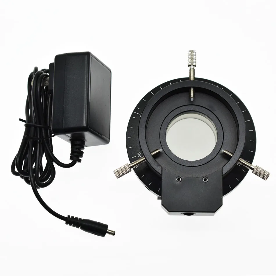 Microscope LED Ring Light with Polarizer Adjusted Vision Illuminator Polarized Light Source for Industrial Camera Lens