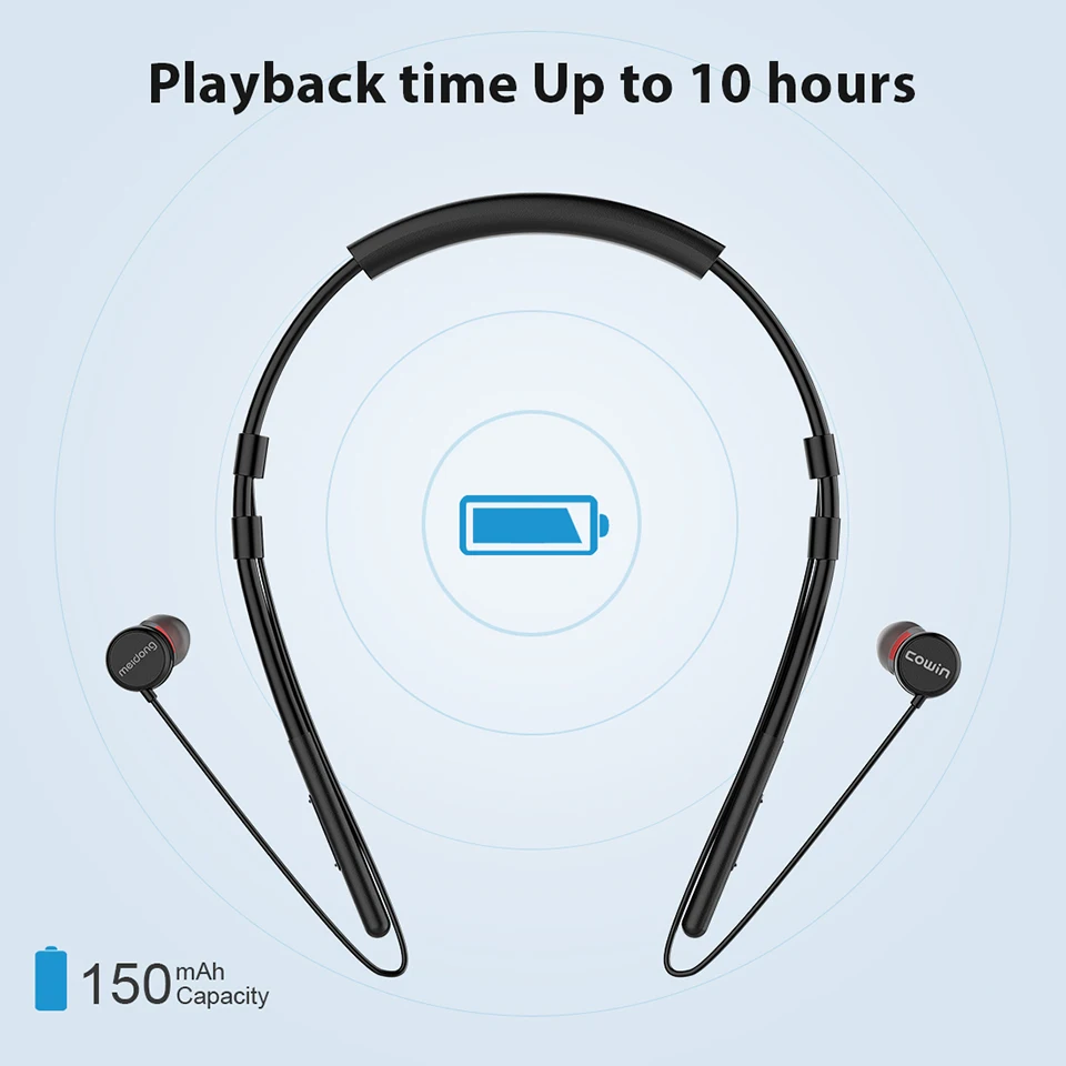 Cowin HE6 Drahtlose Kopfhörer Bluetooth 5,0 Headset Sport Ohrhörer für Laufende Gebaut-in Mic mit Magnetische Verbindung für telefon