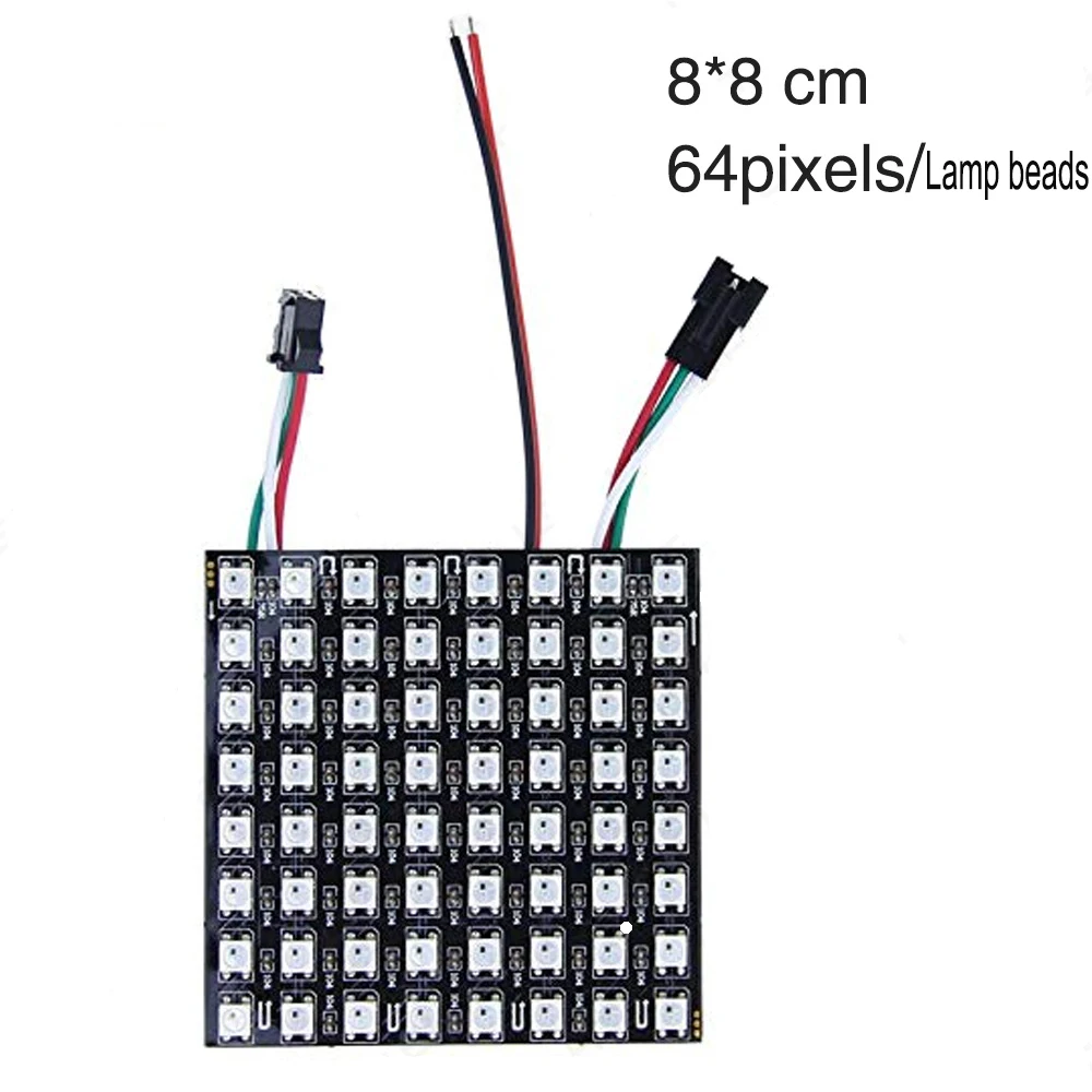 DC5V SM5050 RGB LED cyfrowy elastyczny indywidualnie adresowalny Panel oświetleniowy WS2812 8x8 16x16 8x32 modułowy ekran matrycowy