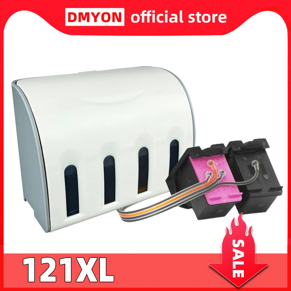 DMYON 121 CISS Bulk Ink Compatible for HP 121 for Deskjet D2563 F2423 F2483 F2493 F4213 F4275 F4283 F4583 Printer Cartridges