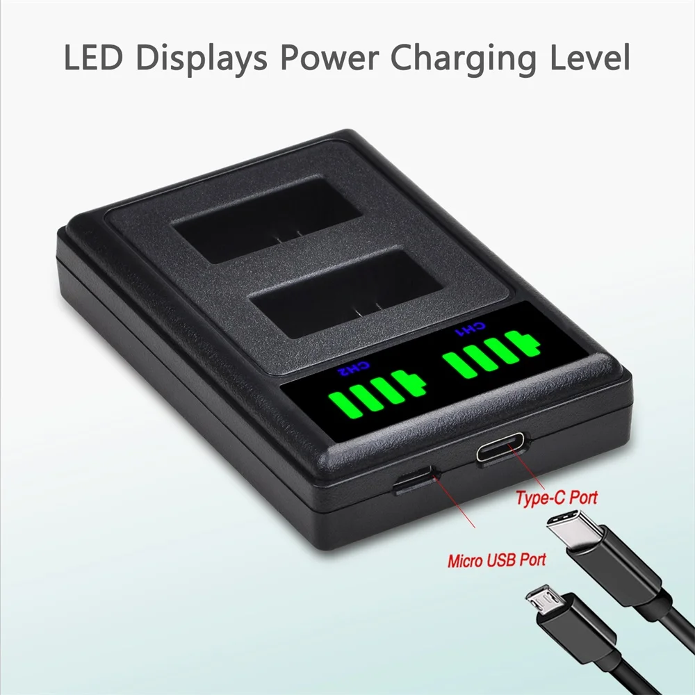 Pickle Power แบตเตอรี่สำหรับ GoPro Hero3 Hero3 + LED USB Dual Charger สำหรับ GoPro AHDBT-201, AHDBT-301, AHDBT-302