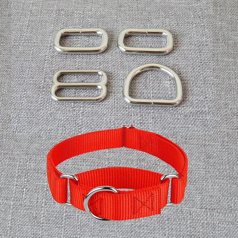 1set 25mm webbing metal hardware D ring belt buckle slider bag handbag strap link chain clasp dog martingale collar accessory