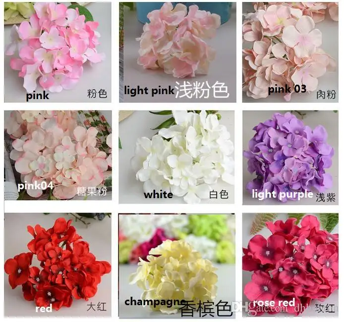 Silk Artificial Hydrangea Flowers HEAD Diameter about 15cm Home and wedding Ornament Decoration free shipping