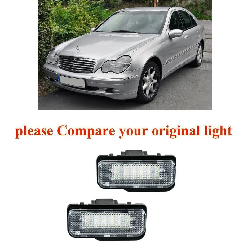 

2pc Car Accessories Special Car License Plate Light Lamp For Mercedes w203 5d sw canbus error free