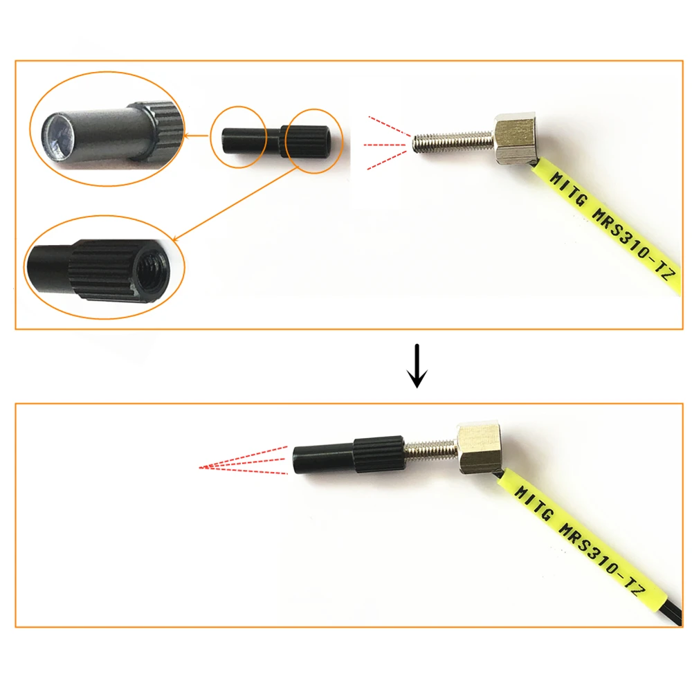 Optischer Fasersensor, Fokuslinse, Spiegel, optisch, M3, M4, M6, für diffuse reflektierende Durchgangsstrahl-Lichtschranke, Gauselink – Detail 32